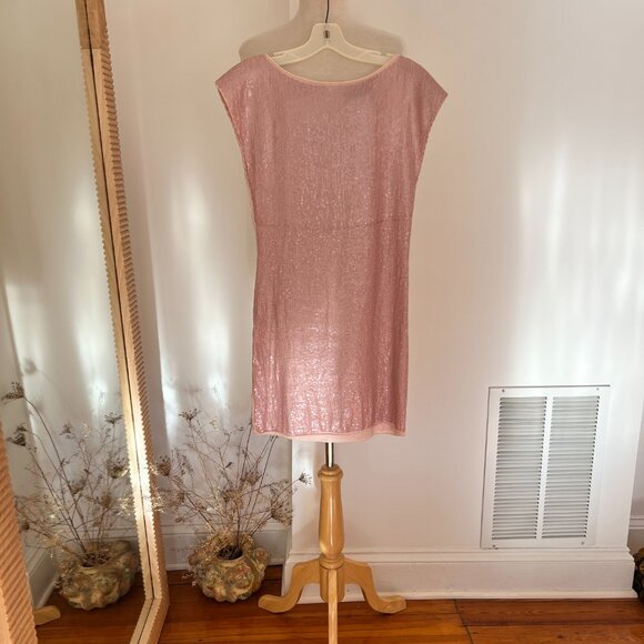 Alice & Olivia pink sequin sheath midi dress - Picture 5 of 10